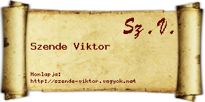 Szende Viktor névjegykártya